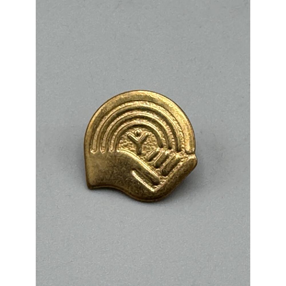 Vintage Gold Colored Union Made United Way Helping Hand Lapel Pin